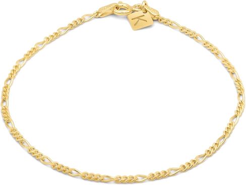 Sterling Silver Figaro Link Chain Bracelet Ankelet 2mm Italian in Kuwait