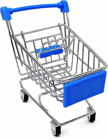 Bonka Bird Toys 2297 Mini Shopping Cart Supermarket Handcart Basket Foot Talon Bird Toy Treat Forage Dispenser Holder Model Metal Wheel Wire Frame Pet Fun (Dark Pink) in Kuwait