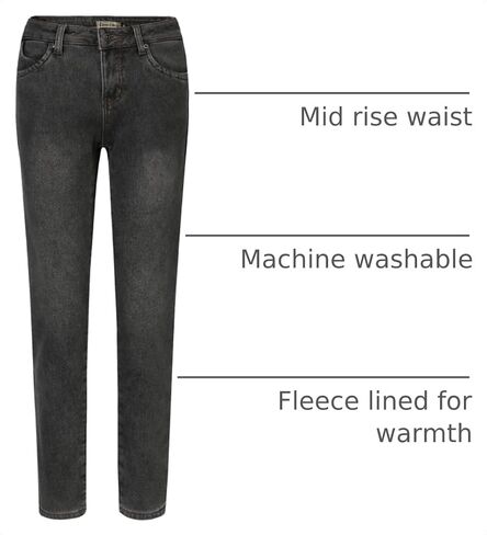 Camii Mia-Fleece-lined-Jeans-Women-شتاء جينز بناطيل تدفئة حراري دينم Jeggings سليم صالح منتصف الارتفاع تمتد in Kuwait