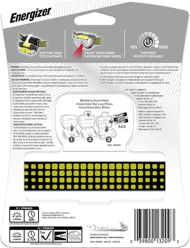 مصباح أمامي LED قابل لإعادة الشحن من إنرجايزر ، مقاوم للماء IPX4 ، إضاءة LED ساطعة عالية الطاقة ، أوضاع إضاءة متعددة ، أفضل مصباح أمامي للتخييم والجري ، في الهواء الطلق ، إضاءة الطوارئ ، متضمنة USB in Kuwait
