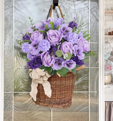 HUAESIN Artificial Flowers Valentine's Day Decorations Fake Spring Flowers Artificial Rose Carnation Bouquets Indoor Silk Floral Arrangements for Home Table Anniversary Wedding Decorations Outdoor in Kuwait