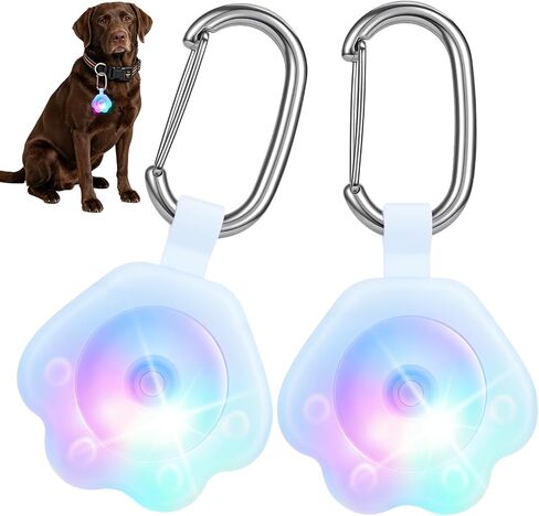 NOVKIN 2-Pack ضوء الكلب مع USB قابل لإعادة الشحن، ضوء طوق الكلب متغير اللون، IP67 مقاوم للماء LED أضواء سلامة الكلب للمشي ليلاً تعلق على الياقة أو المقود أو الحزام، ضوء أمان للجري أو التخييم أو الدراجة in Kuwait
