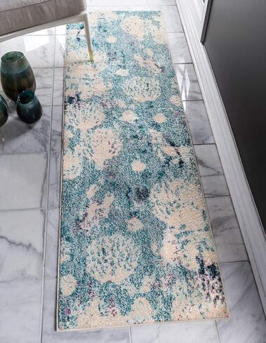 Unique Loom Positano Collection Coastal Modern Coral Lobster Shells Light Blue Area Rug (5' x 8') in Kuwait