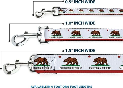 Buckle-Down Pet Leash - California State Flag White - 4 Feet Long - 1" Wide in Kuwait