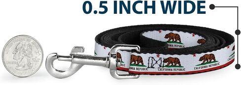 Buckle-Down Pet Leash - California State Flag White - 4 Feet Long - 1" Wide in Kuwait
