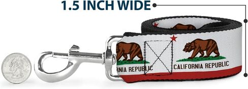 Buckle-Down Pet Leash - California State Flag White - 4 Feet Long - 1" Wide in Kuwait