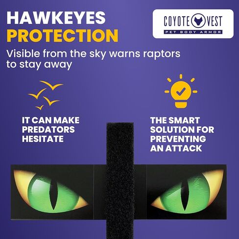 CoyoteVest Waterproof Flexible Hawk Eyes for Dog Protection | Light Weight Plastic Sheet with Double Sided Velcro | Help Prevent Attacks from Birds of Prey in Kuwait