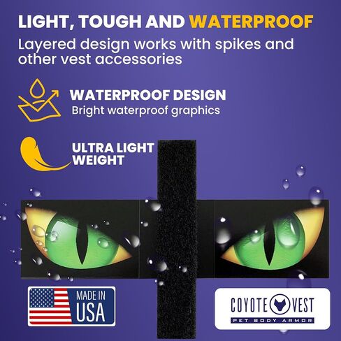 CoyoteVest Waterproof Flexible Hawk Eyes for Dog Protection | Light Weight Plastic Sheet with Double Sided Velcro | Help Prevent Attacks from Birds of Prey in Kuwait
