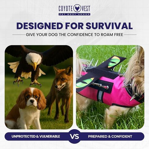 CoyoteVest Waterproof Flexible Hawk Eyes for Dog Protection | Light Weight Plastic Sheet with Double Sided Velcro | Help Prevent Attacks from Birds of Prey in Kuwait