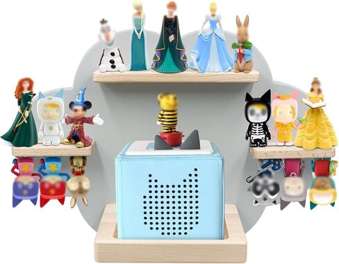 Taladad for TonieBox and Tonie Shelf Cloud,Tonies Storage for 12-20 Tonie Figures Characters Magnetic Wall Shelf for Tonies Toniebox, Charging Station, Blue in Kuwait