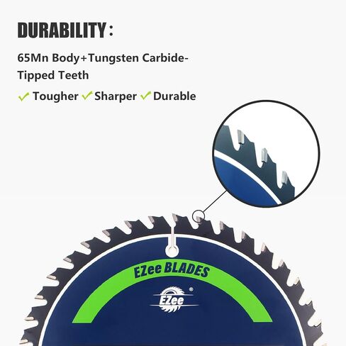 EZee 2-Pack 7-1/4 Inch 40&60 Teeth with 5/8 Inch Arbor TCT Circular Saw Blade for Wood Cutting,ATB,Carbide Tipped,Thin Kerf,Electrophoretic Coating,CS7-40&60T (2-Pack) in Kuwait