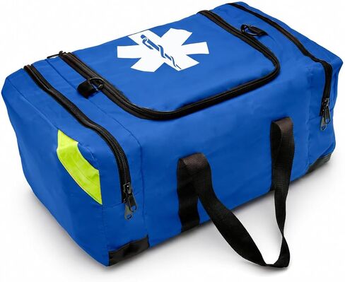 NOVAMEDIC Empty Blue Trauma First Aid Medical Bag, 21"x15"x5", Multi Compartment First Responder Carrier for EMT, Paramedics, Emergency and Medical Supplies Kit, Lightweight and Durable, Blue in Kuwait