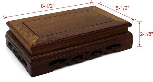 CVHOMEDECO. Primitives Rustic Rosewood Rectangle Display Stand Vase Pot Base Fishbowl Pedestal Stand. (5-3/4 Inch) in Kuwait