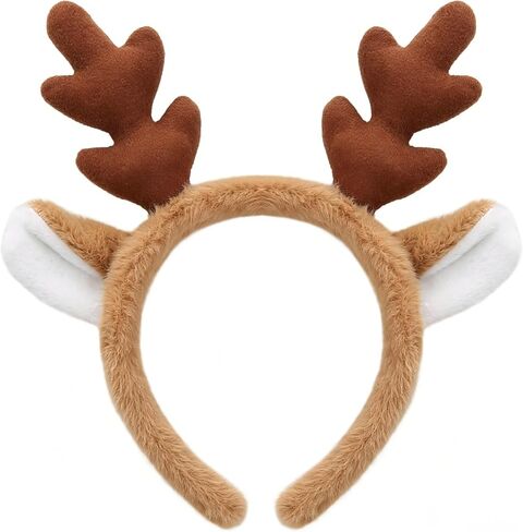 Olivemont Christmas antler headband and reindeer rudolph red nose costume set in Kuwait