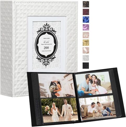 RECUTMS Photo Album 4x6 600 Photos Black Pages Large Capacity Leather Cover Memo Album Wedding Family Photo Albums Holds 600 Horizontal and Vertical Photos in Kuwait