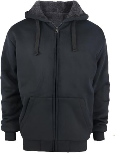 Hoodies for Men Full Zip Up Sherpa Lined Sports Sweatshirts Mens Winter Fleece Fabric Jacket with Hood in Kuwait