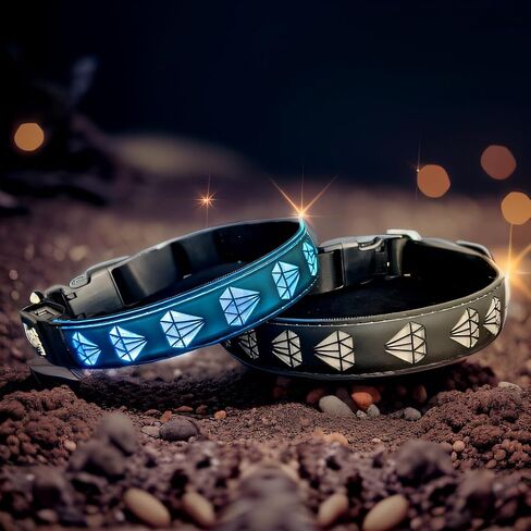 Subversive USB-C led Light up Airtag Dog Collar, Subversive 3D Sunflower Design Comfortable and Soft Material,Multicolored Lighting (Purple, S(11.8-15.7")) in Kuwait