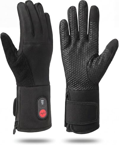 Professional Heated Motorcycle Gloves,Electric Rechargable Battery Gloves for Men Women,Winter Waterproof Riding Ski Bicycle Cycling Hunting Fishing Snowboarding Gloves Hand Warmer (Black, Large) in Kuwait