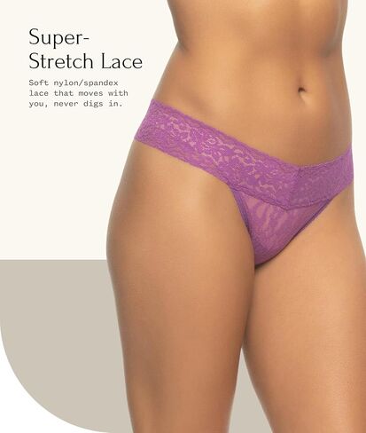 Felina | Signature Stretchy Lace Low Rise Thong | 4-Pack (Essential Combo, S/M) in Kuwait