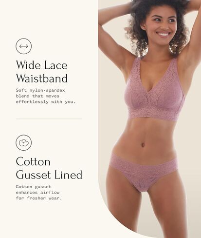 Felina | Signature Stretchy Lace Low Rise Thong | 4-Pack (Essential Combo, S/M) in Kuwait