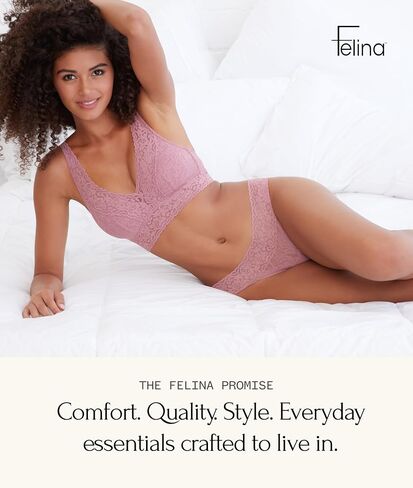Felina | Signature Stretchy Lace Low Rise Thong | 4-Pack (Essential Combo, S/M) in Kuwait