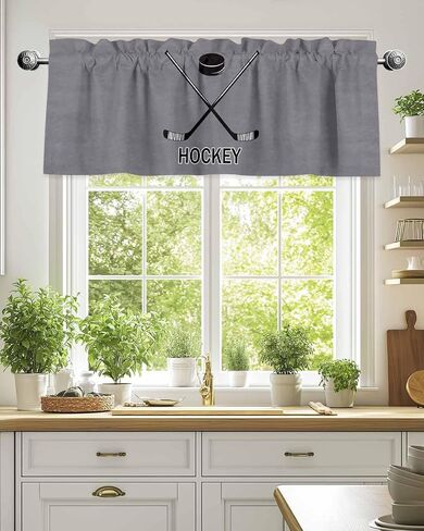 Golf Curtain Valance, Golf Sport American Flag Wooden Short Rod Pocket Window Treatment for Living Room, Bedroom, Kitchen, Bathroom, 1 Panel, 54" W x 18" L in Kuwait