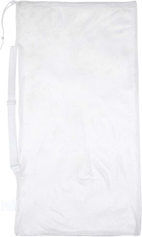 Champion Sports Mesh Sports Equipment Bag, Navy, 24x36 Inches - Multipurpose, Nylon Drawstring Bag with Lock and ID Tag for Balls, Beach, Laundry in Kuwait