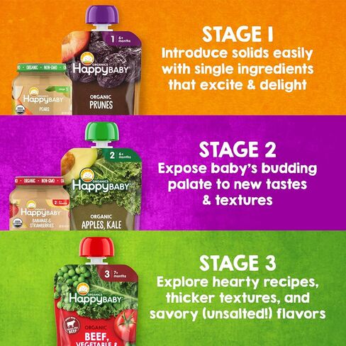 Happy Baby Organic Stage 2 Pears & Prunes Baby Food, 4 OZ in Kuwait