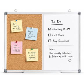 48 x 36 Inch Magnetic Dry Erase Cork Bulletin Combo Board, Wall Mounted Whiteboard & Corkboard Combination Board with Aluminum Frame in Kuwait