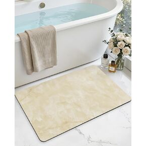 DEXI Bath Mat 17x43, Non Slip Quick Dry Rugs, Super Absorbent Ultra Thin Marble Bathmat, Washable Rubber Mats for Shower Floor, in Front of Bathtub, Sink, Bathroom Accessories Decor, Black in Kuwait