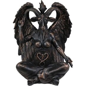 Ebros Gift Sabbatic Goat Idol Baphomet Resin Statue Occultic Illuminati The Horned God Goat of Mendes Altar Sculpture Figurine (6.5" Tall Faux Stone Grey) in Kuwait