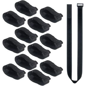 36 inch Cable Straps,12 pcs Reusable Fastening Hook and Loop Utility Cable Ties Down Wraps Adjustable Cinch Straps in Kuwait