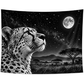 Boziqr Cool Lion Tapestry, Space Stars Moon Tapestry For Men, Aesthetic Black Tapestry Wall Hanging For Bedroom Living Room Collage Dorm Room Decor 80X60 Inches in Kuwait