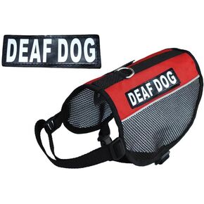 Deaf Dog Service Dog mesh Vest Harness Cool Comfort. Purchase Comes with 2 Reflective Deaf Dog Removable Patches. Please Measure Your Dog Before Ordering in Kuwait