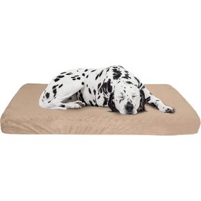 PETMAKER Orthopedic Dog Bed â€“ 2-Layer Memory Foam Dog Bed with Machine Washable Sherpa Top Cover â€“ 46x27 Dog Bed for Large Dogs up to 95lbs (Tan) in Kuwait