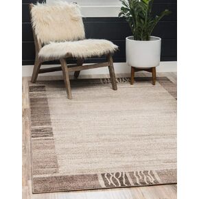 Unique Loom Del Mar Collection Area Rug- Transitional Inspired with Modern Contemporary Design(4' 1 Round, Purple/ Beige) in Kuwait