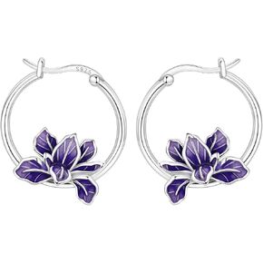 Cycuff 925 Sterling Silver Hoop Earrings Colorful Cubic Zirconia Jewelry Earrings for Women Teen Girls Set Earring Gifts for Her in Kuwait