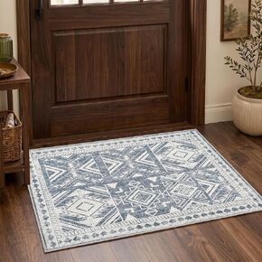 jinchan boho المطبخ عداء البساط 3x8 خمر البساط المدخل البساط قابل للغسل البساط الهندسي عداء غير زلة القبلية رقيقة البساط مزرعة السجاد عداء لغرفة النوم الحمام غرفة الغسيل غرفة المعيشة رمادي عاجي in Kuwait