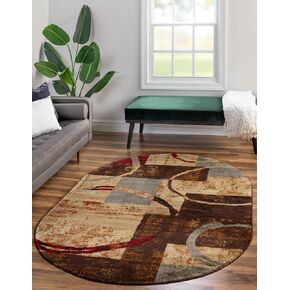 Unique Loom Barista Collection Area Rug - Kouillou (2' 2" x 5' 3" Runner, Multi/Brown) in Kuwait