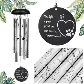 ASTARIN 30 Inches Dog Memorial Wind Chimes with Dog Paw Print, Pet Memorial Wind Chimes for Dogs to Make You Remember Your Pet, Unique Sympathy and Remembrance Gift for Pet Owner in Kuwait