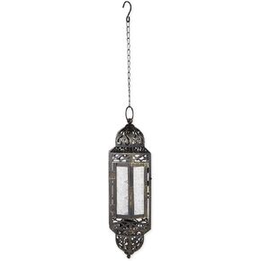 Accent Plus Christmas Decorations Indoor Lantern Decorative Outdoor Christmas Decorations Candle Lantern Victorian Candle Holders Metal Hanging Lantern, 4 X 4.5 X 13 Inches, 9.25-inch Chain in Kuwait
