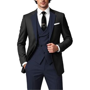Wangyue Mens 3 Piece Suit Formal Suits Slim Fit Blazer Vest Pants Wedding Prom Suits Set in Kuwait