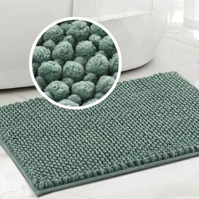 Turquoize Bathroom Runner Rug Oversize Non-Slip Bathroom Rug Shag Shower Mat Extra Long Chenille Area Rug Sage Bath Mat Runner Kitchen Rugs Washable Bath Mats for Bathroom, 59" X 20", Sage in Kuwait