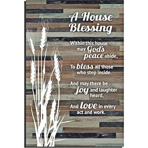 House Blessing Rustic Wood Plaque - Easel & Hanging Hook 6x9 Inch - Vertical Plaques Wall Art & Tabletop Decoration for Your Home or Office | A House Blessing within this house may Gods Peace abide... in Kuwait