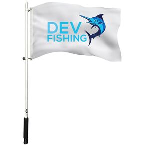 Dev Fishing 43" Boat Flag Pole for Boat T - Top/ Boat Rocket launchers Flag Pole / Rod Holder Flag Pole for Boats in Kuwait