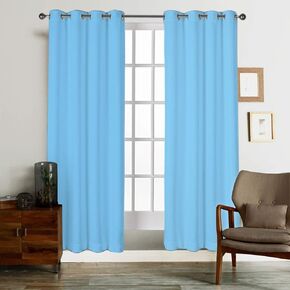 Tiny Break White Cotton Curtains - Solid & Thick Window Curtains 45 Inch Long, Made of 100% Cotton, Grommet Top, Moderate Room Darkening Bedroom & Living Room Drapes - 55 x 45 Inch - Set of 2 in Kuwait