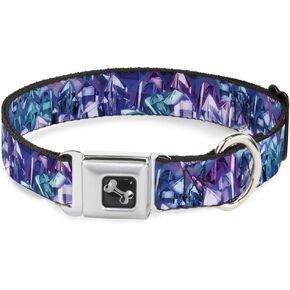 Buckle-Down Seatbelt Buckle Dog Collar - Crystals2 Blues/Purples - 1.5" Wide - Fits 18-32" Neck - Large in Kuwait