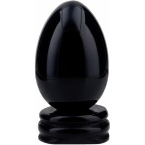 SUNYIK Green Jade Gemstone Egg Sphere Sculpture Healing Figurine with Stone Stand Easter Day's Gift(1"x1.6") in Kuwait