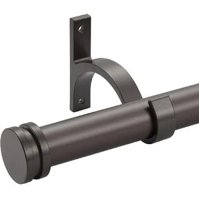 1 Inch Diameter Single Curtain Rods for Windows 72 to 144 Inches, Adjustable Drapery Curtain Rod Simple Style, Bronze in Kuwait