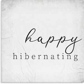Stupell Industries Wintertime Happy Hibernating موضوع الغابة الريفية، تصميم بواسطة Daphne Polselli لوحة فنية جدارية من القماش، 17 × 17، أبيض in Kuwait